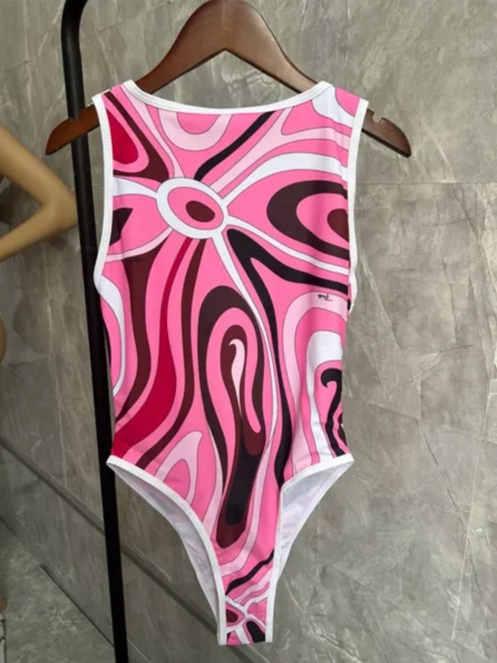 Pink Retro Swirl One-Piece Swimsuit